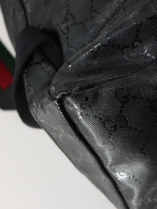 GUCCI GG Implementation Web Sherry Line Backpack Black Silver 347984 Auth ka1009 main image 4